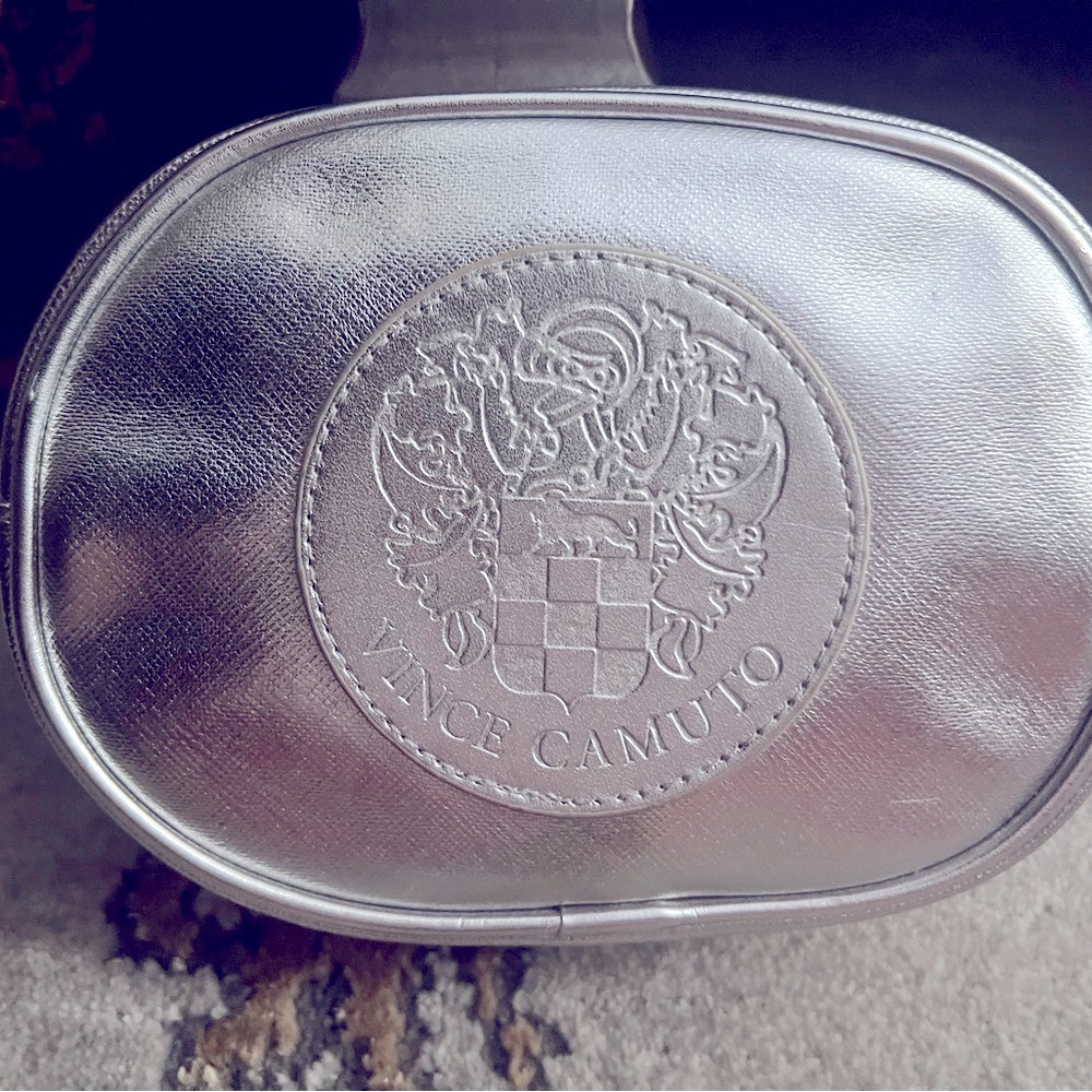 Vince Camuto Silver Embossed Clutch/Cosmetic Bag